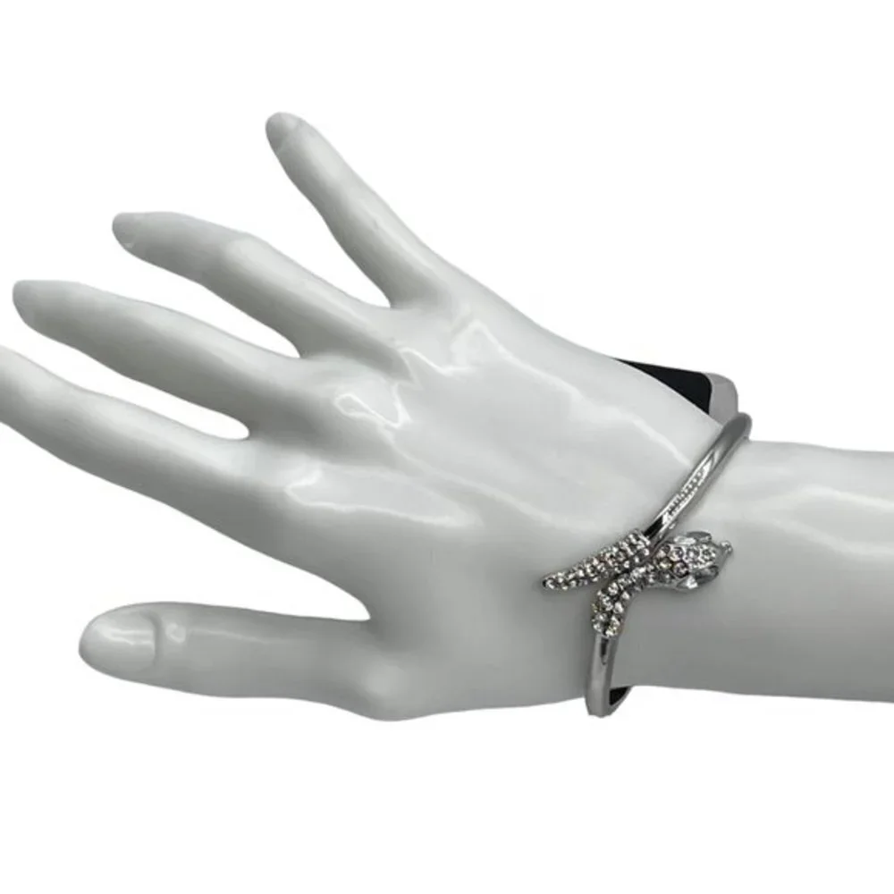 g by Gennaro Silver Diamond Snake Bangle Bracelet